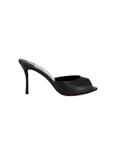 Christian Louboutin Women's Me Dolly 85MM Leather Mules - Black - Size 7 | Thumbnail 1 Christian Louboutin Women's Me Dolly 85MM Leather Mules - Black - Size 7 | Thumbnail 1