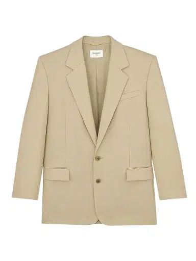 Saint Laurent Women's Single-Breasted Jacket in Wool and Silk - Beige - Size 6 | Thumbnail 1