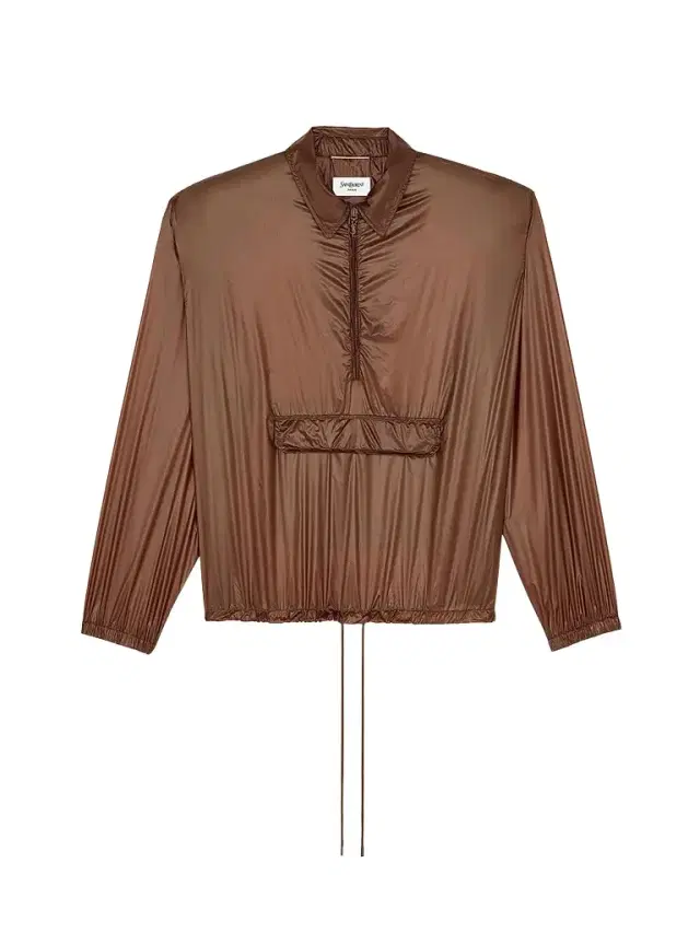 Saint Laurent Men's Windbreaker Jacket in Nylon - Cognac