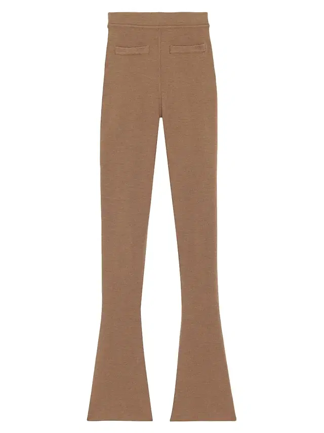 Saint Laurent Women's Flared Pants In Wool - Chatain
