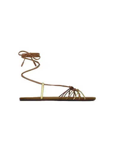 Saint Laurent Women's Babylone Sandals in Smooth and Metallic Leather | Thumbnail 1