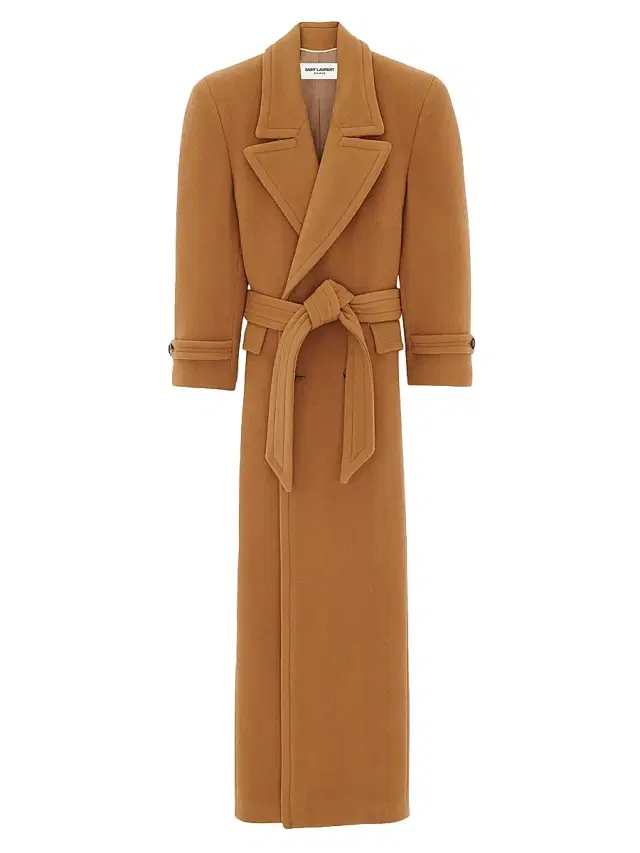Saint Laurent Women's Oversized Coat In Wool Felt - Tanin