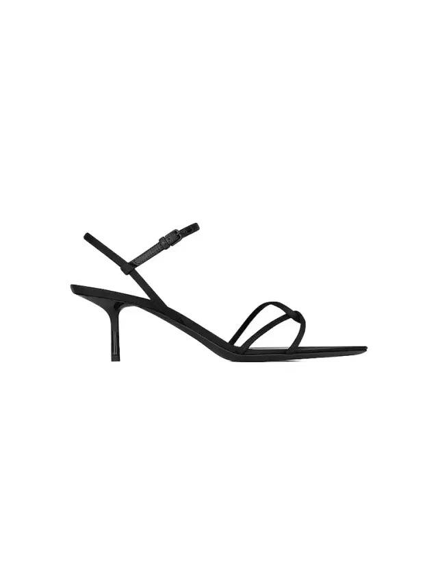 Saint Laurent Women's Clara Sandals in Crepe Satin - Black
