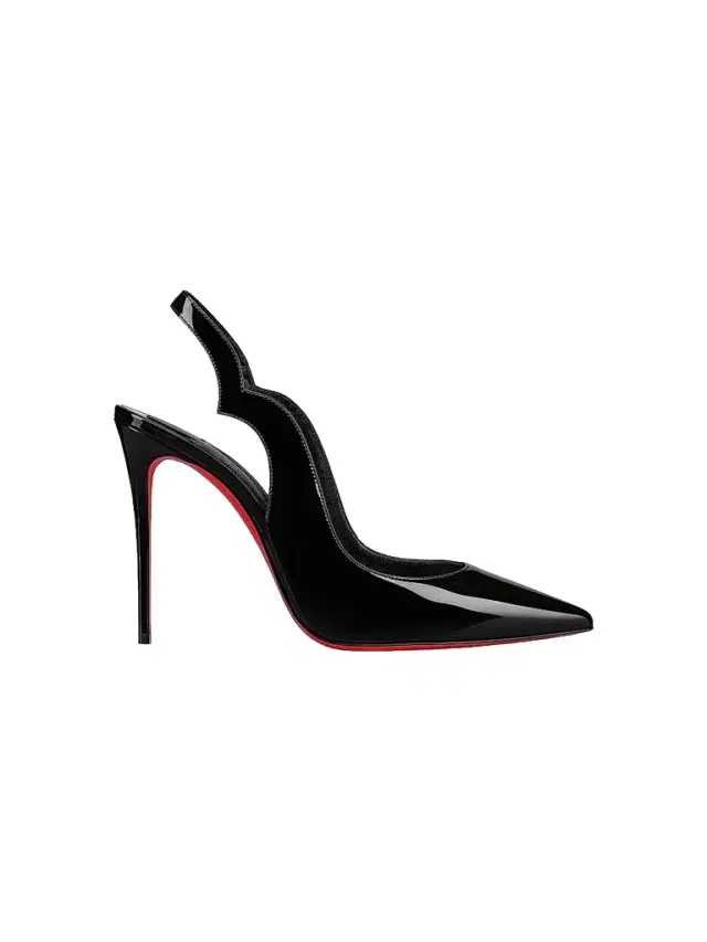 Christian Louboutin Women's Hot Chick Patent Leather 100MM Slingback Pumps - Black