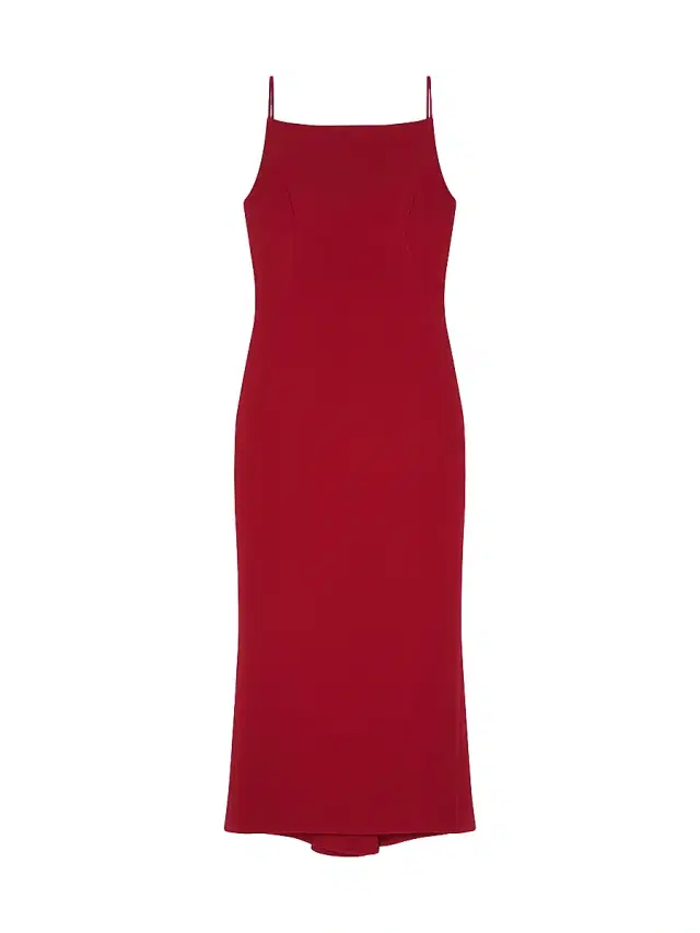 Givenchy Women's Straps Dress with Draped Back - Dark Red