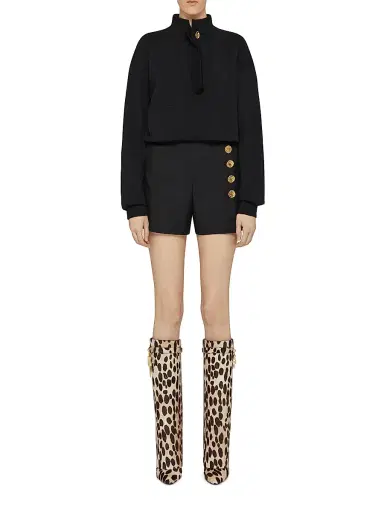 Givenchy Women's Shorts in Wool and Mohair with Buttons | Thumbnail 2