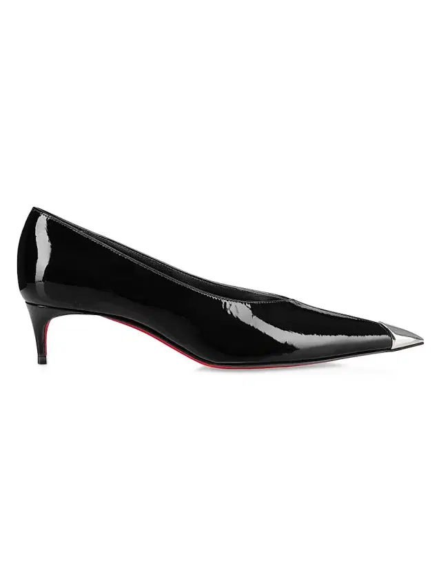 Christian Louboutin Women's Katissima Patent Leather 45MM Pumps - Black