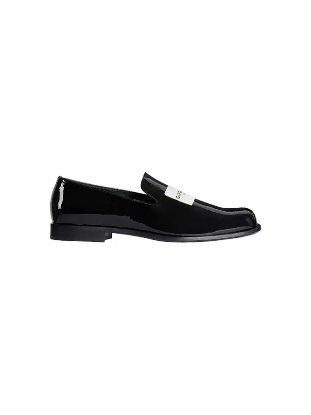 Givenchy Men's Label Loafers in Shiny Leather - Black