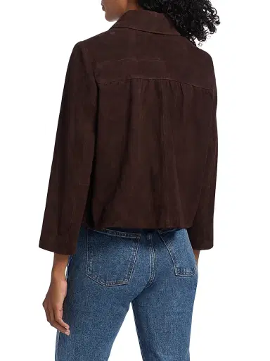 ba & sh Women's Milos Leather Jacket - Chocolate | Thumbnail 5