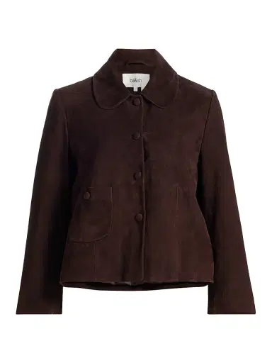 ba & sh Women's Milos Leather Jacket - Chocolate | Thumbnail 1