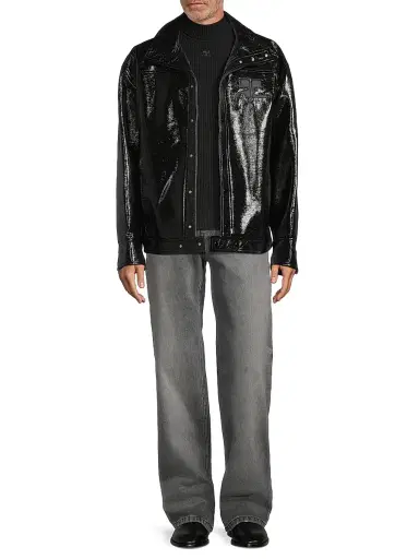 Courrèges Men's Iconic Vinyl Oversize Jacket - Black | Thumbnail 2