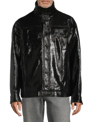 Courrèges Men's Iconic Vinyl Oversize Jacket - Black | Thumbnail 3