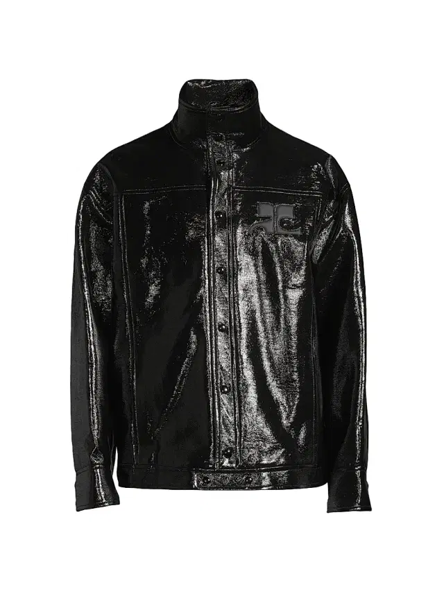 Courrèges Men's Iconic Vinyl Oversize Jacket - Black