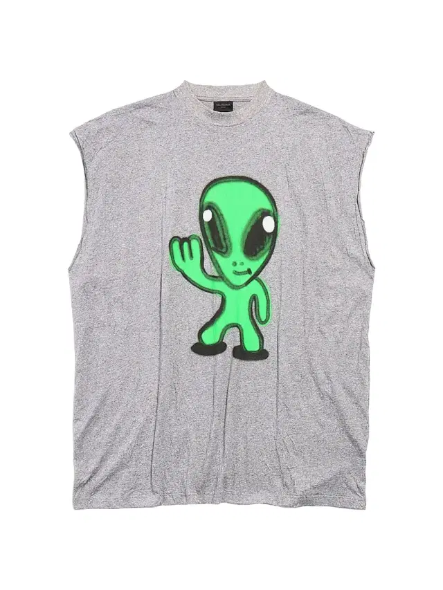 Balenciaga Men's Hi There + Dripley Sleeveless T-Shirt - Heather Grey