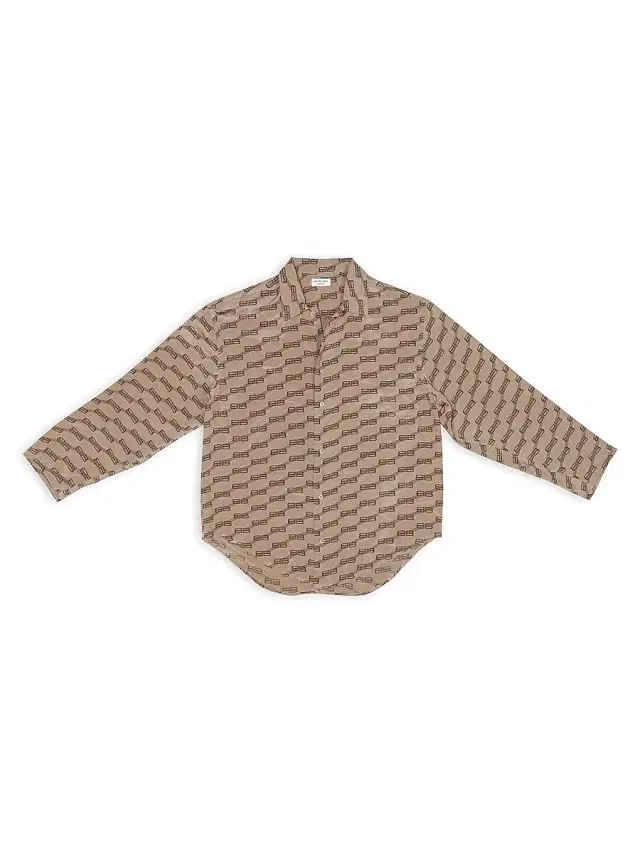 Balenciaga Women's BB Monogram Minimal Shirt - Beige Brown