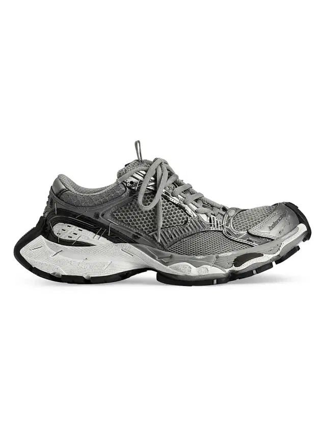 Balenciaga Men's Stapler Sneakers - Grey Silver Black White