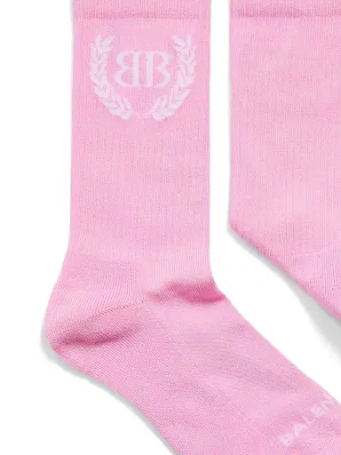 Balenciaga Women's Laurel Classic Socks - Baby Pink White - Size Small | Thumbnail 2