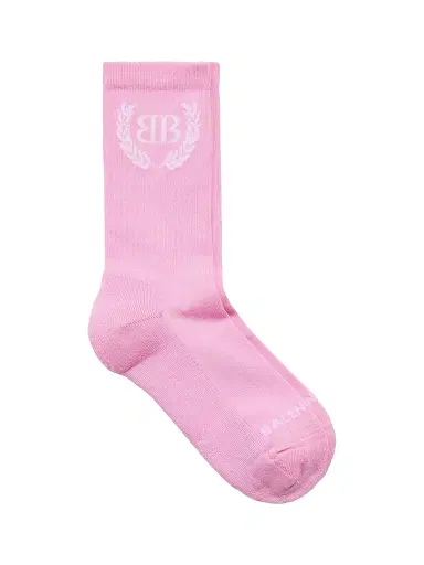Balenciaga Women's Laurel Classic Socks - Baby Pink White - Size Small | Thumbnail 1