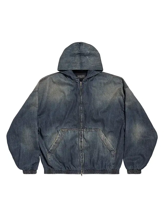 Balenciaga Women's Zip-Up Hoodie - Dark Blue - Size Medium