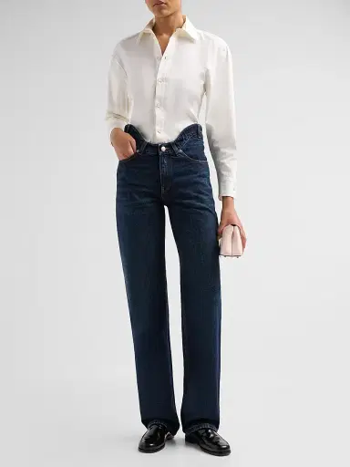 Jean Paul Gaultier Women's Curvy Waist Straight-Leg Jeans - Indigo | Thumbnail 2