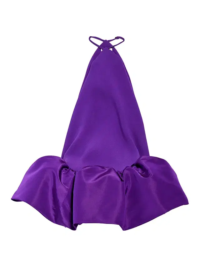 Balenciaga Women's Halter Balloon Mini Dress - Purple