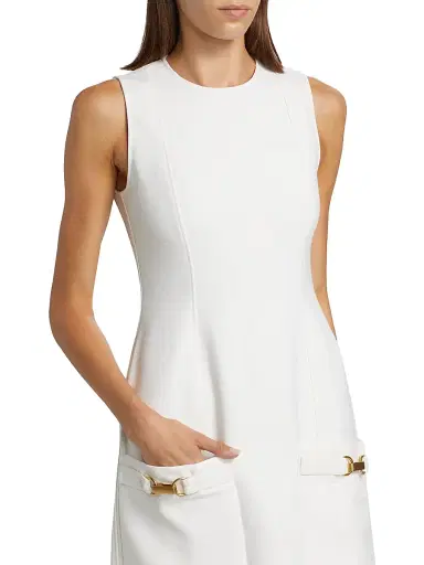 Stella McCartney Women's Moulded Wool-Blend Minidress - Cream | Thumbnail 5 Stella McCartney Women's Moulded Wool-Blend Minidress - Cream | Thumbnail 5