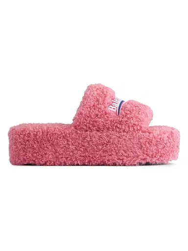 Balenciaga Women's Fluffy Platform Sandals - Pink - Size 10 | Thumbnail 1