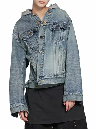 Balenciaga Women's Diy Jacket - Light Blue - Size 4 | Thumbnail 3