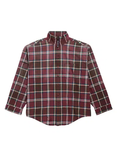 Balenciaga Men's Zip-Up Shirt - Burgundy - Size Small | Thumbnail 1