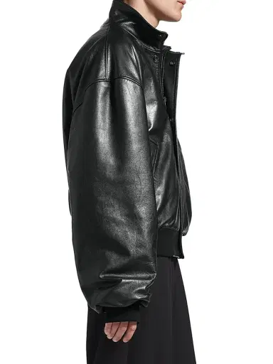 Balenciaga Men's Blouson Leather Jacket | Thumbnail 4 Balenciaga Men's Blouson Leather Jacket | Thumbnail 4