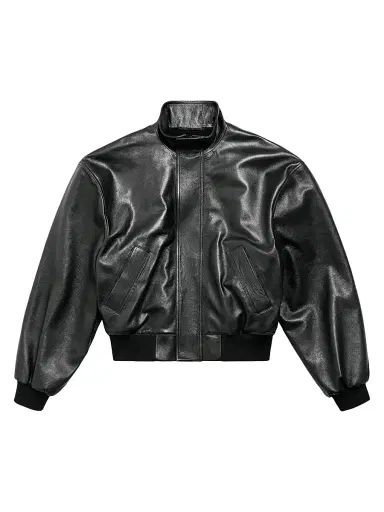 Balenciaga Men's Blouson Leather Jacket | Thumbnail 1 Balenciaga Men's Blouson Leather Jacket | Thumbnail 1