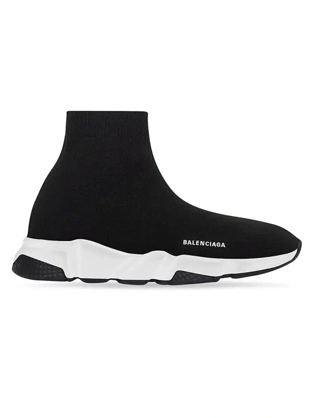 Balenciaga Kid's Speed Recycled Knit Sneaker - Black White Black 8.5 (Toddler)