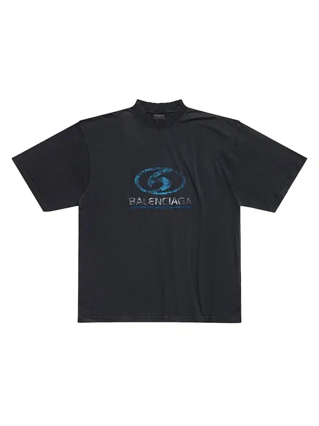 Balenciaga Men's Surfer T-Shirt Medium Fit - Black Blue