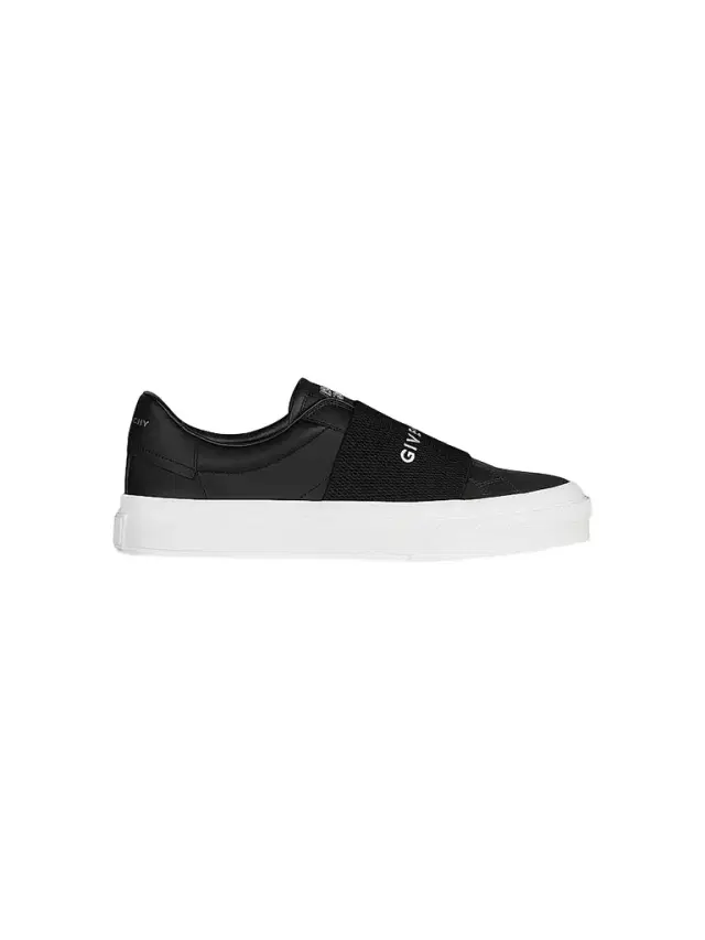 Givenchy Men's City Court Elastic & Leather Sneakers - Black