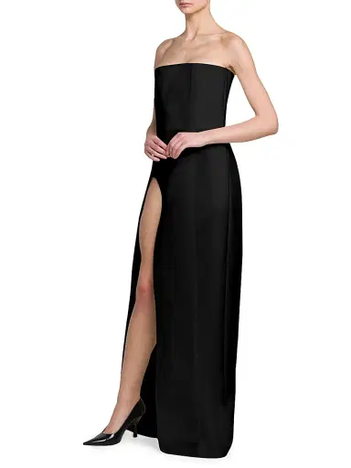 Stella McCartney Women's Wool U-Slit Strapless Gown - Black | Thumbnail 4 Stella McCartney Women's Wool U-Slit Strapless Gown - Black | Thumbnail 4
