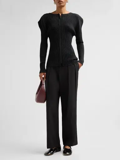 Issey Miyake Women's Box Shoulder Pleats Cardigan - Black - Size Small | Thumbnail 2
