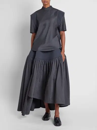 Issey Miyake Women's Mute Shoulder-Insert Top - Charcoal - Size Small | Thumbnail 2