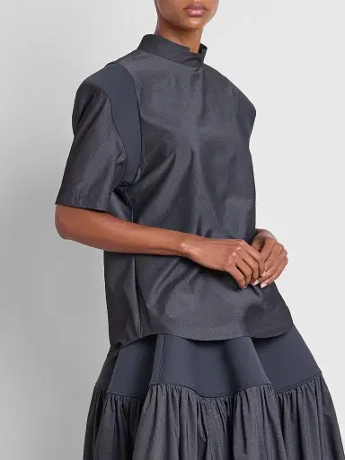 Issey Miyake Women's Mute Shoulder-Insert Top - Charcoal - Size Small | Thumbnail 4