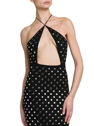 Stella McCartney Women's Studded Cut-Out Halter Midi-Dress | Thumbnail 6 Stella McCartney Women's Studded Cut-Out Halter Midi-Dress | Thumbnail 6
