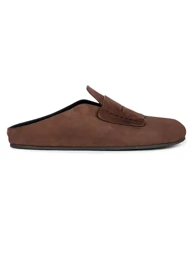 Jacquemus Men's The Mocassin Suede Mules - Dark Brown - Size 9 | Thumbnail 1 Jacquemus Men's The Mocassin Suede Mules - Dark Brown - Size 9 | Thumbnail 1
