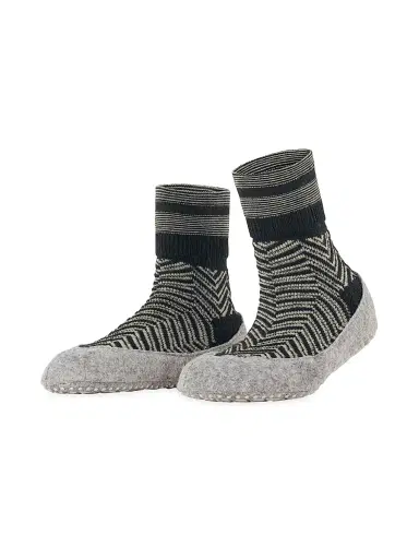 FALKE Women's Cosyshoe Herringbone Socks - Black - Size 6.5 | Thumbnail 1