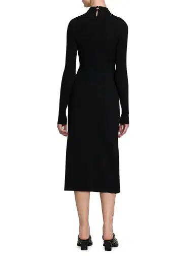 Stella McCartney Women's Studded Compact Knit Midi-Dress - Black | Thumbnail 4