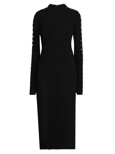Stella McCartney Women's Studded Compact Knit Midi-Dress - Black | Thumbnail 1