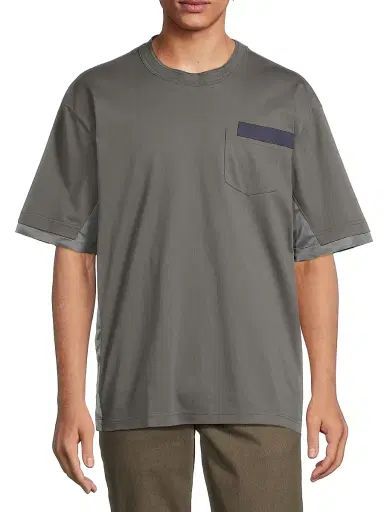 Sacai Men's Cotton Mixed-Media T-Shirt | Thumbnail 3 Sacai Men's Cotton Mixed-Media T-Shirt | Thumbnail 3