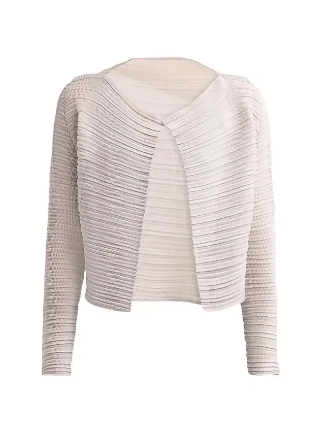 Women's Jiggly Pleats Cardigan - Light Gray