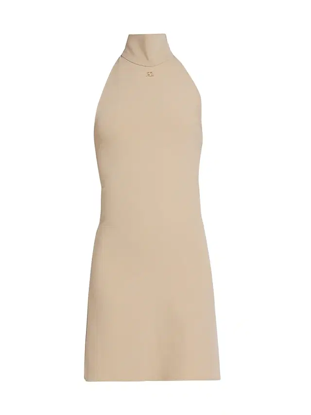 Courreges Women's Banded Halter Jersey Minidress - Dune