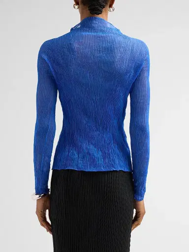 Issey Miyake Women's Chiffon Twist Rib-Knit Top | Thumbnail 3 Issey Miyake Women's Chiffon Twist Rib-Knit Top | Thumbnail 3