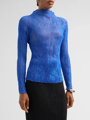 Issey Miyake Women's Chiffon Twist Rib-Knit Top | Thumbnail 4 Issey Miyake Women's Chiffon Twist Rib-Knit Top | Thumbnail 4