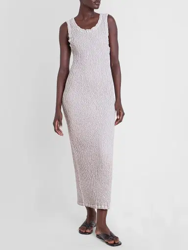 Issey Miyake Women's Wavelet Ensemble Textured Sheath Maxi Dress | Thumbnail 2 Issey Miyake Women's Wavelet Ensemble Textured Sheath Maxi Dress | Thumbnail 2