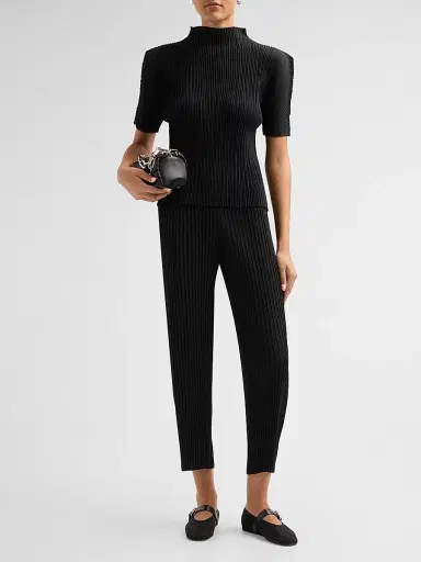 Issey Miyake Women's Box Shoulder Pleats Top - Black - Size XS | Thumbnail 2